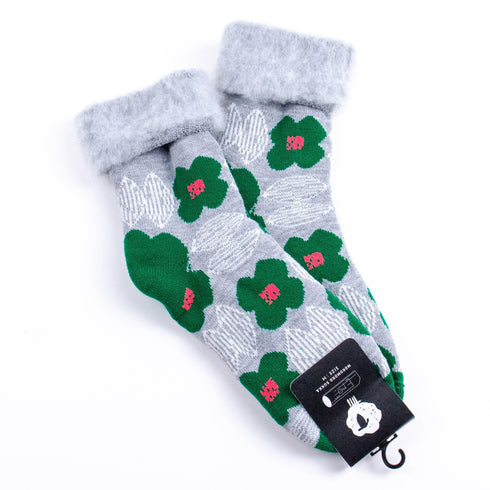 ソックス fromF モコモコソックス クッカプータラハ/花畑 ライトメルグレー サイズM 36-38 (22.5ー25cm)TV099MLMG